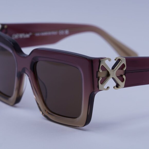 Off-White OERI14D MYSTIC 316E Sunglasses Burgundy Square Frame, Brown Lenses - Picture 2 of 9